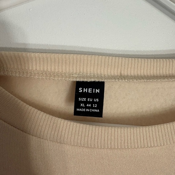 SHEIN Cream Ribbed Sweatshirt - Picture 2 of 3